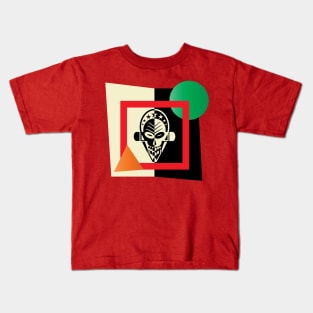 Black & white skull in Bauhaus style Kids T-Shirt